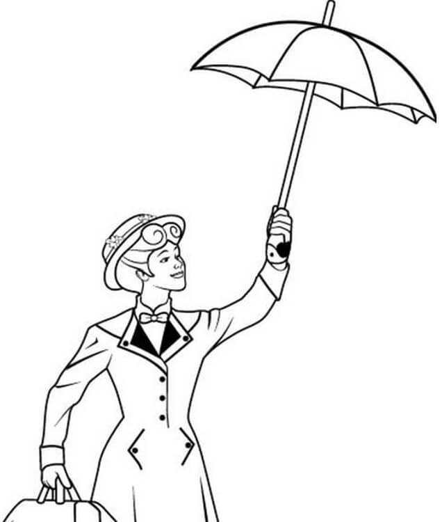 Mary Poppins 10 Coloring Page