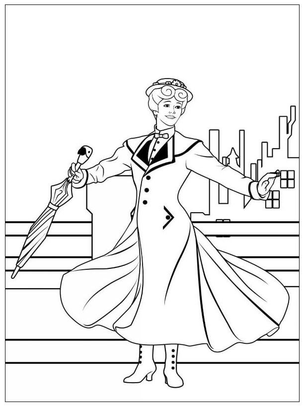 Mary Poppins 11 Coloring Page