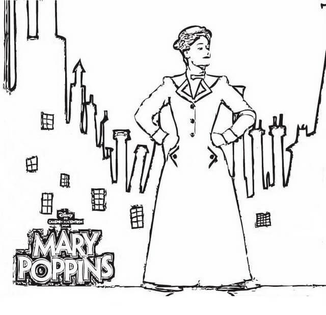 Mary Poppins 12 Coloring Page