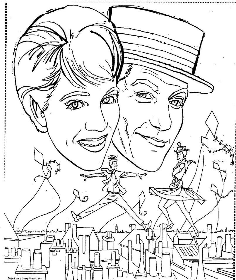 Mary Poppins 5 Coloring Page