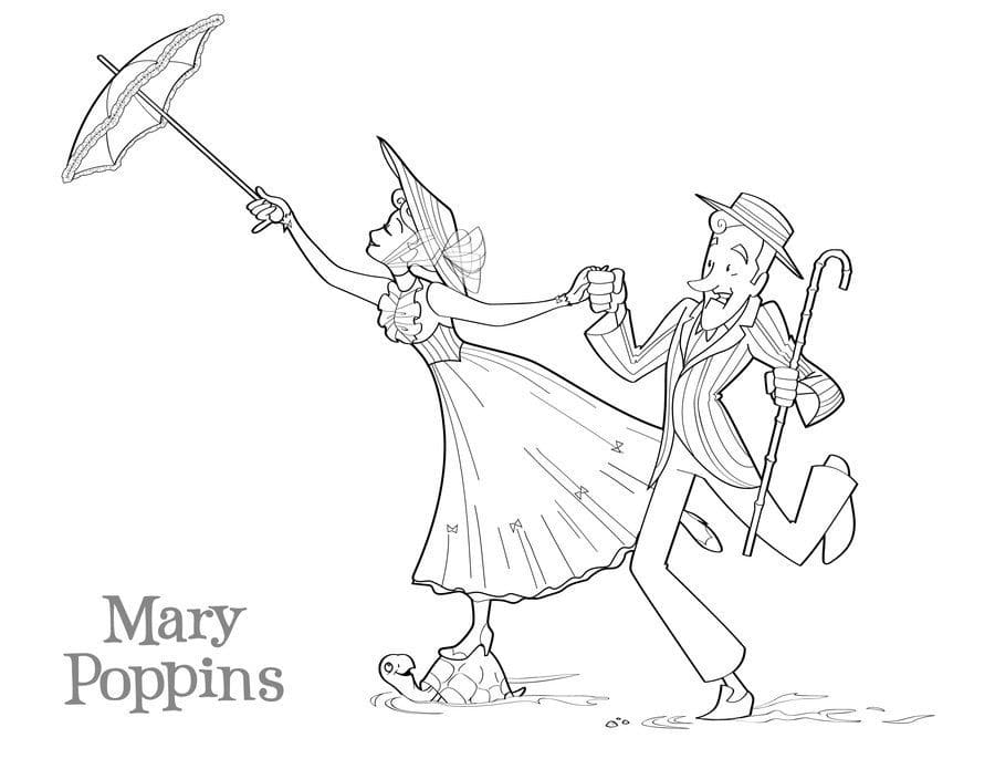 Mary Poppins Animation Coloring Page