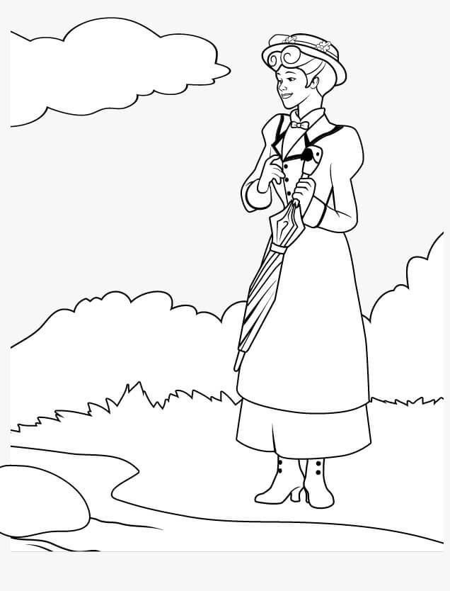 Mary Poppins Movie Coloring Page