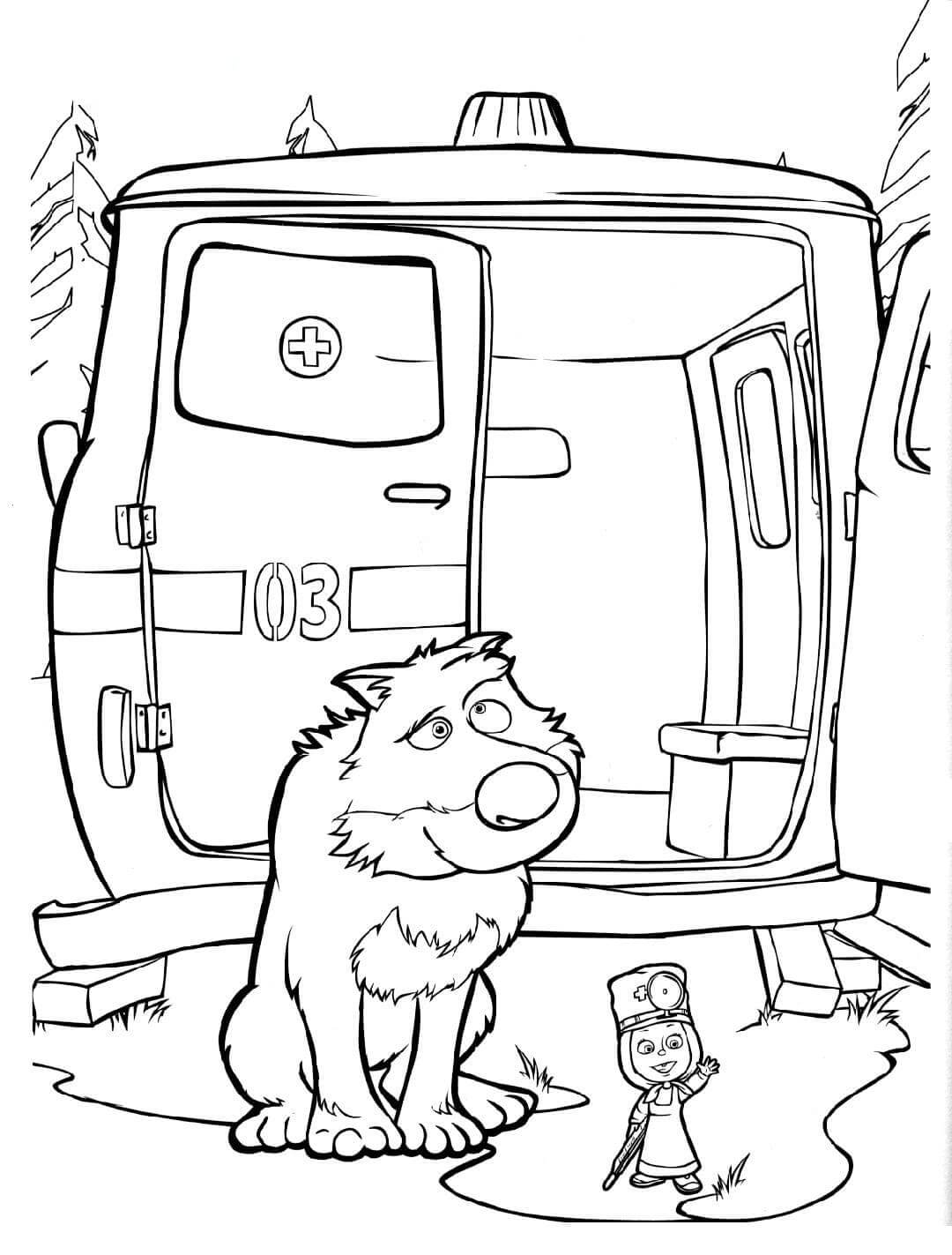 Masha and wolf Coloring Page