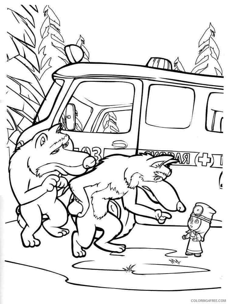Masha and wolfs Coloring Page