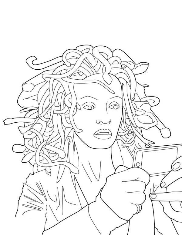 Medusa with Cell Phone