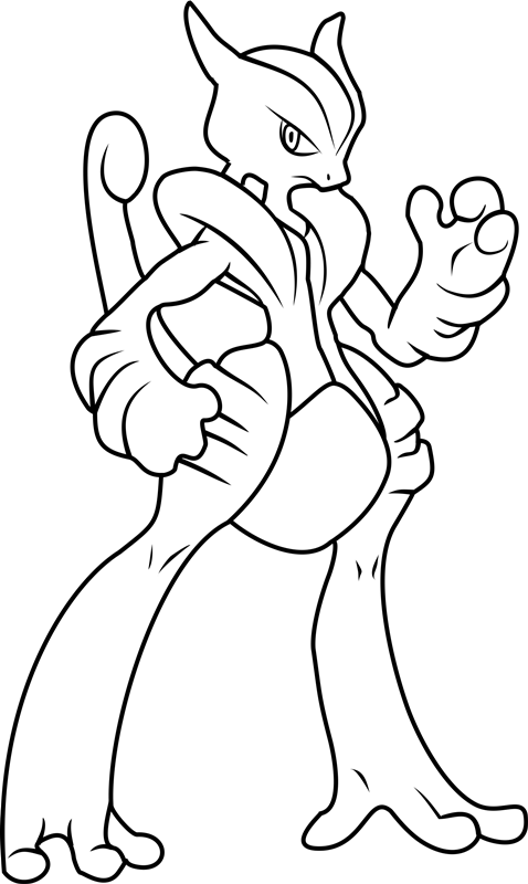Mega Mewtwo X Coloring Page