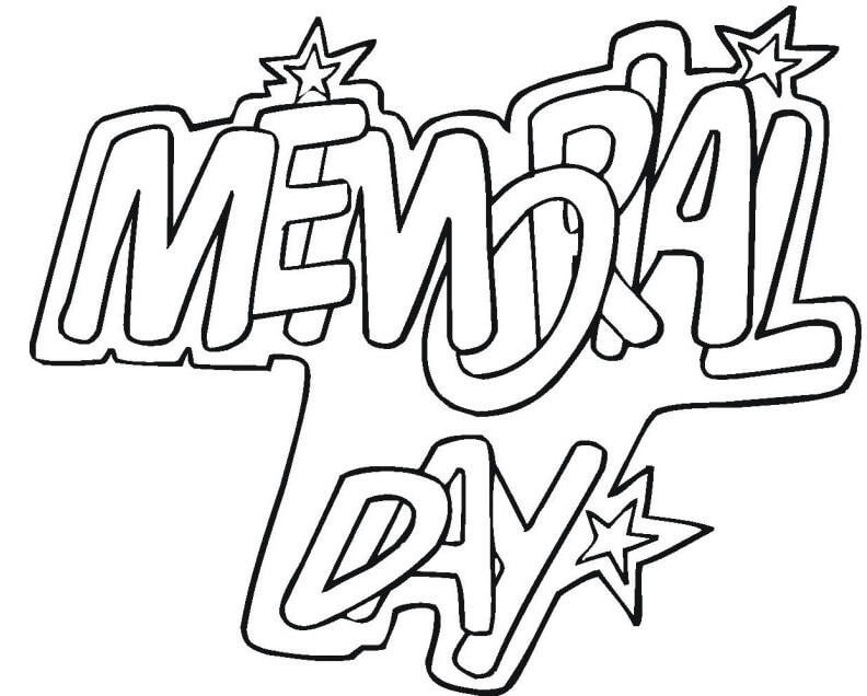 Memorial Day Word Coloring Page