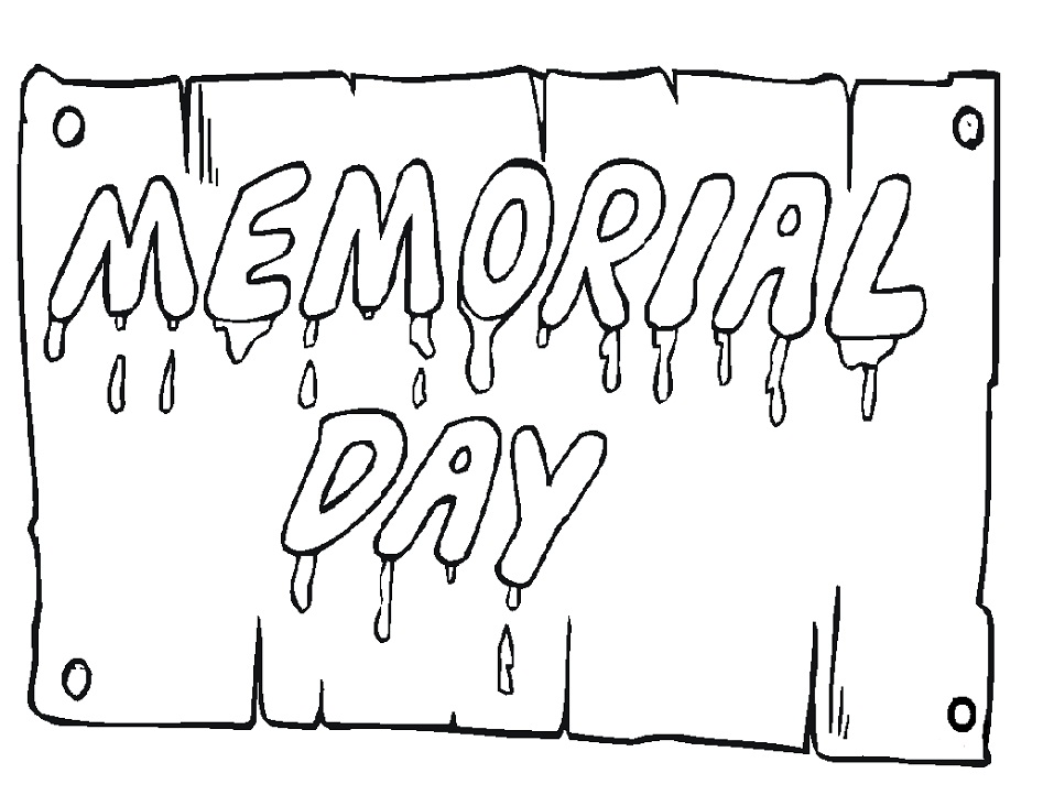 Memorial Day Poster Coloring Page