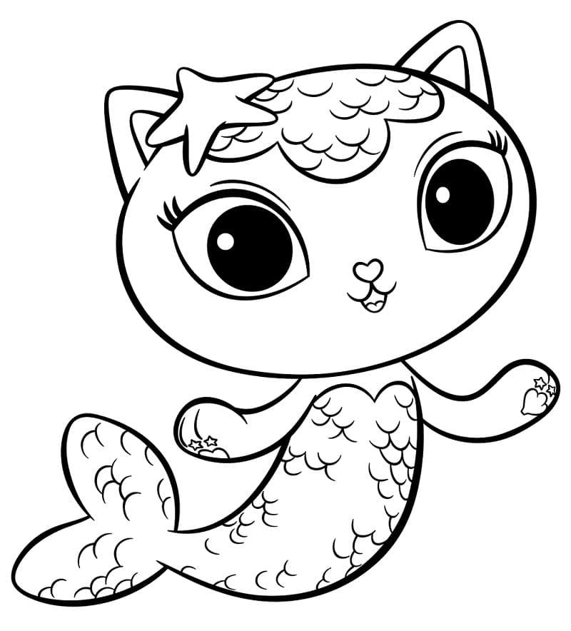 MerCat Coloring Page