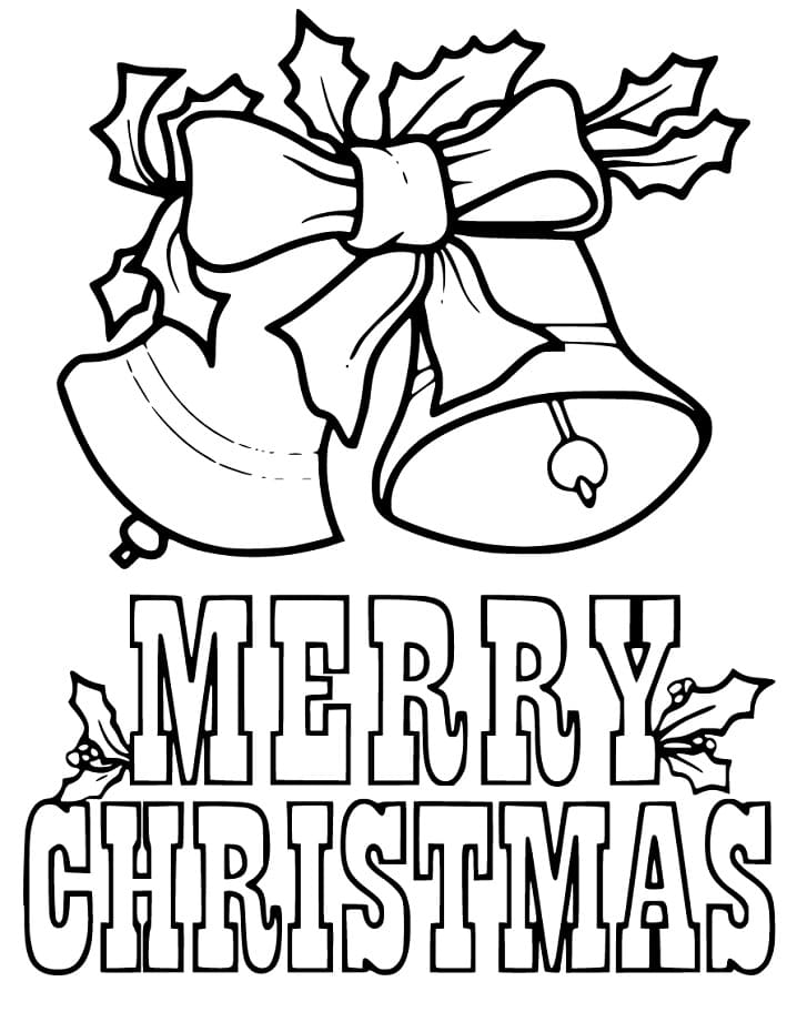 Merry Christmas Bells Coloring Page