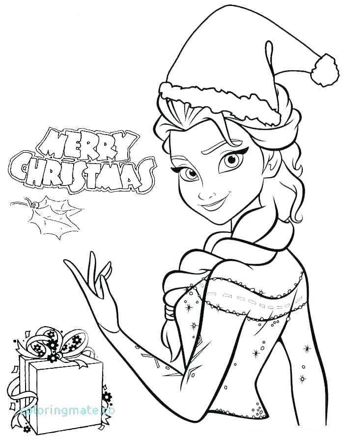 Merry Christmas With Elsa Coloring Page