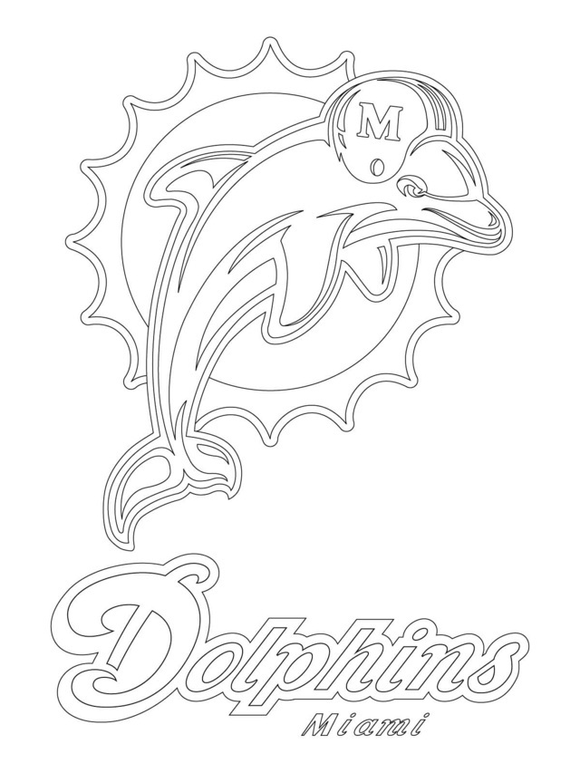Miami Dolphins Logo Football Sport Coloring Page