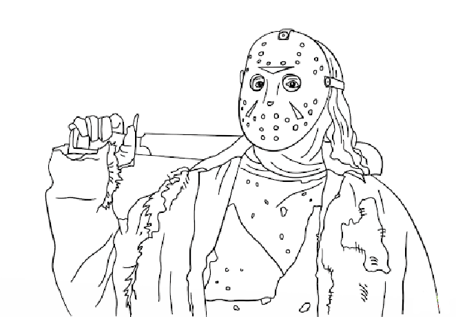 Michael Myers with Mask Coloring Page