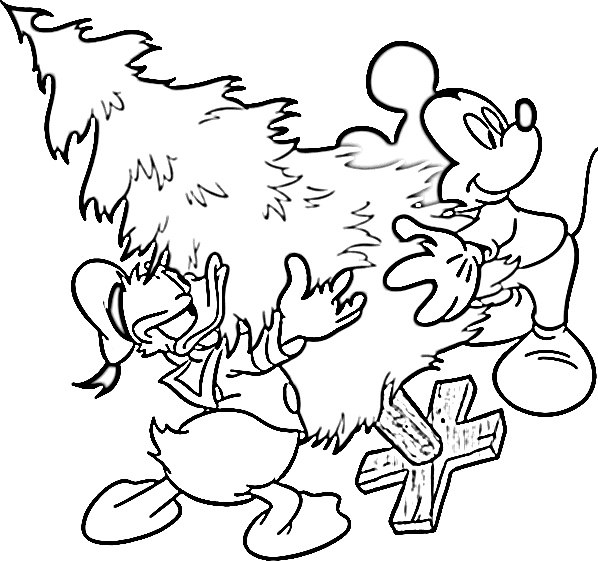 Mickey And Donald S For Kids Xmasdae0 Coloring Page