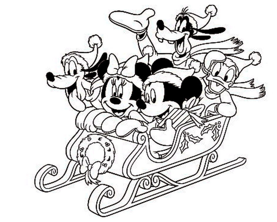 Mickey And Friends In Winter Disney Coloring Page