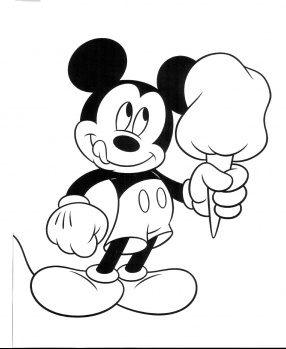 Mickey And Huge Ice Cream Disney Coloring Page