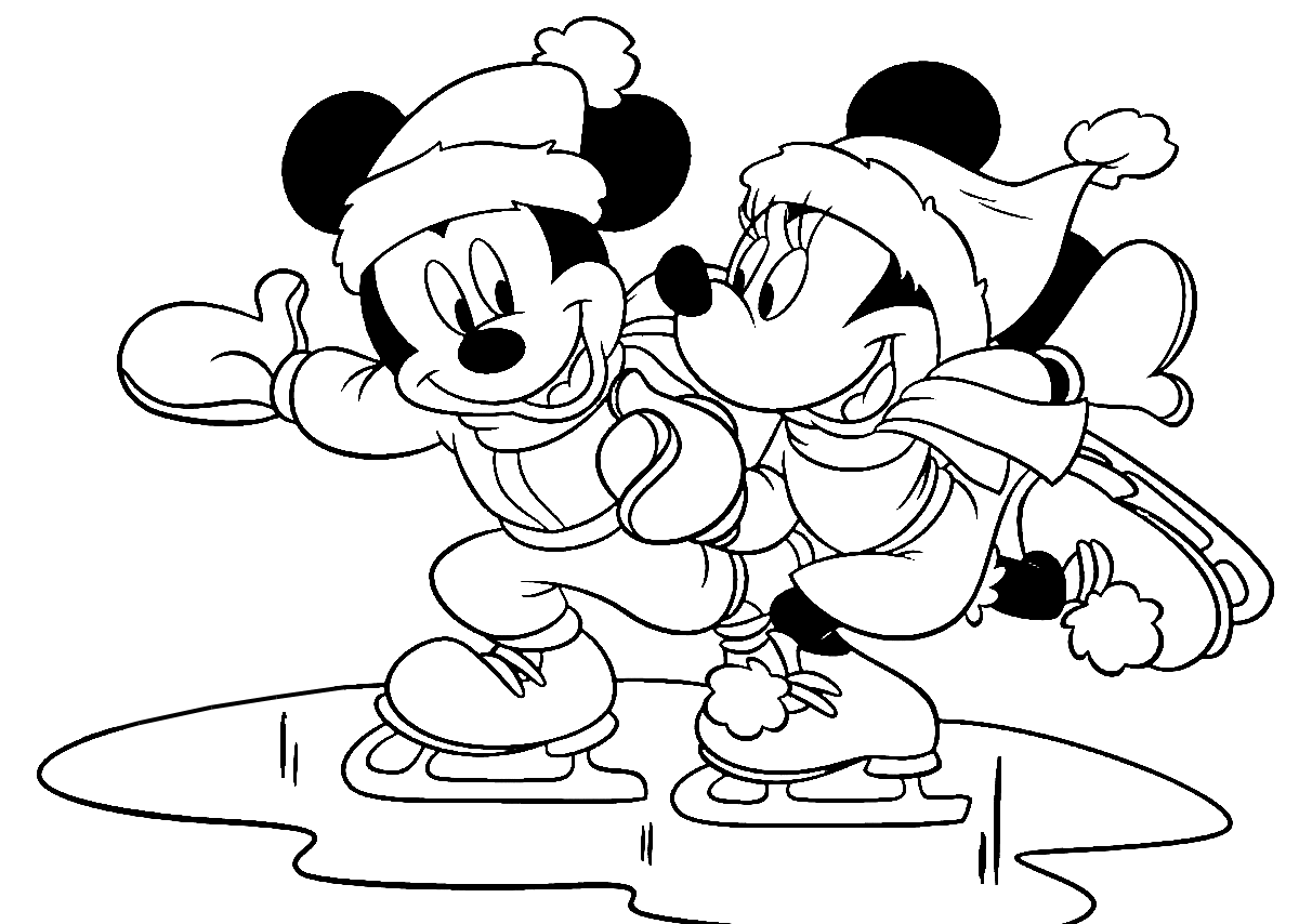 Mickey And Minnie Ice Skating