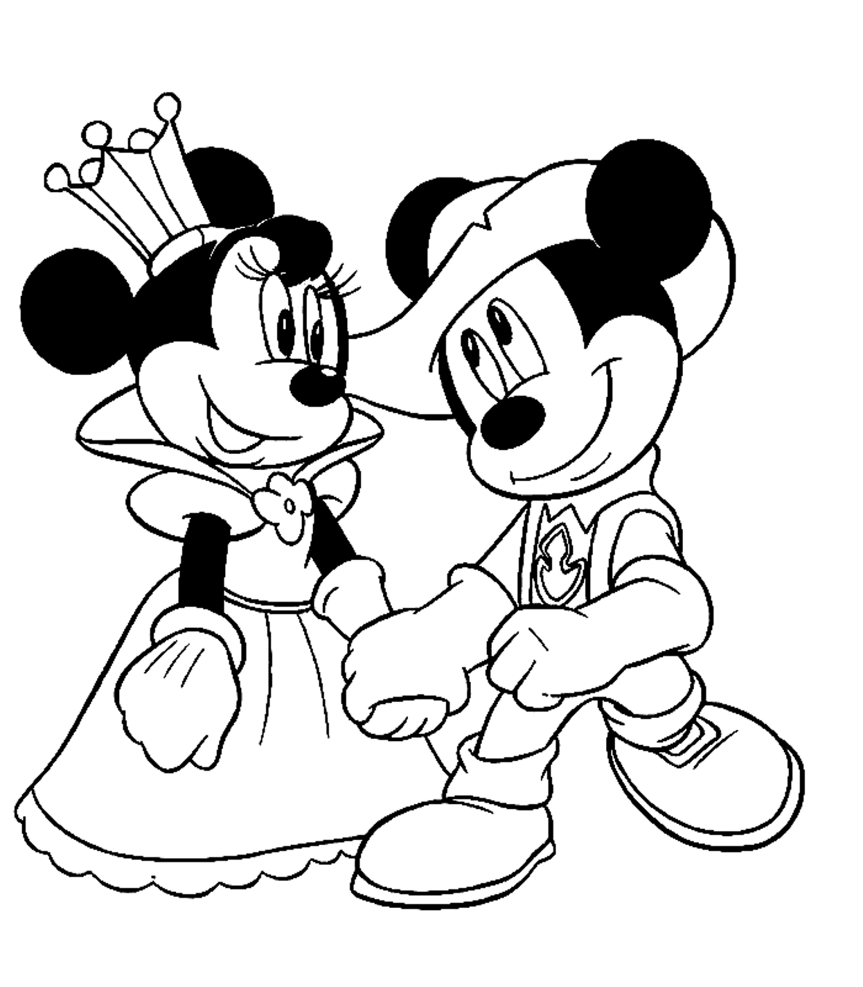 Mickey And Minnie Mouse Coloring Page