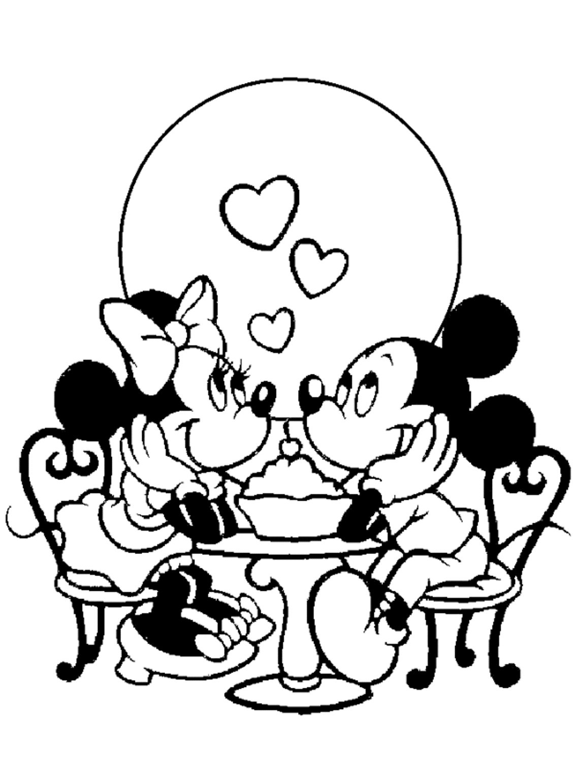 Mickey And Minnie Valentine S0266 Coloring Page