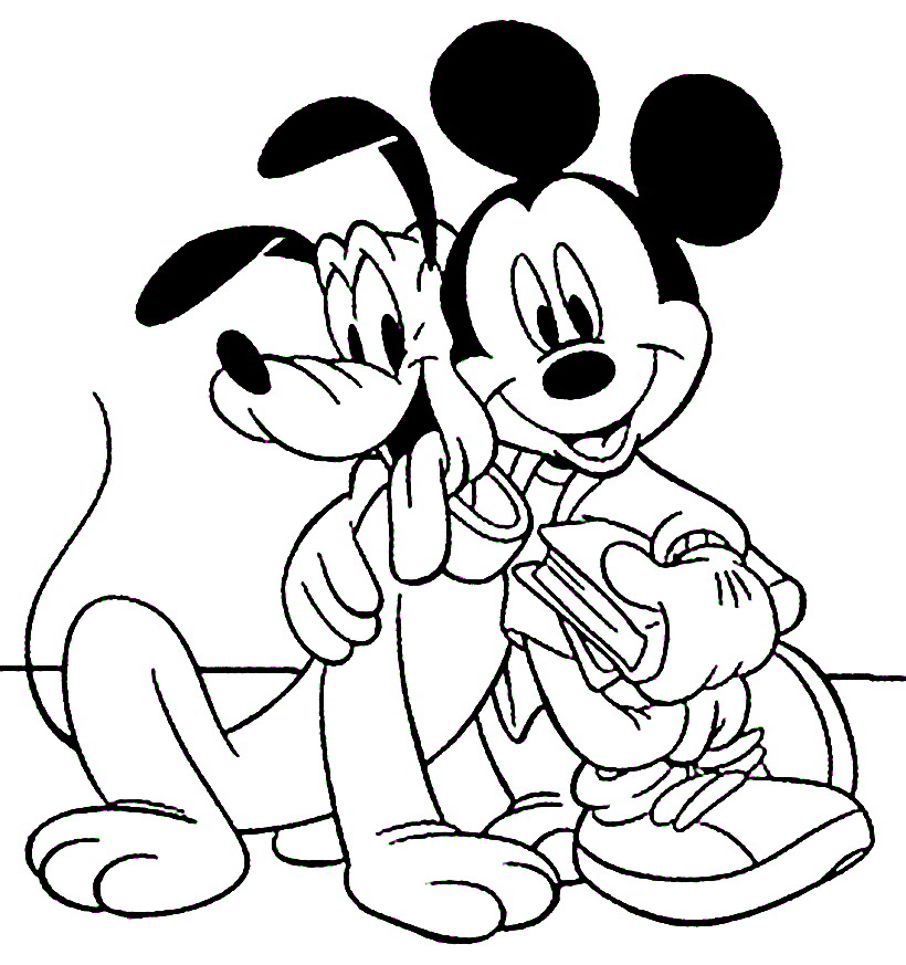 Mickey And Pluto Disney 59f7 Coloring Page