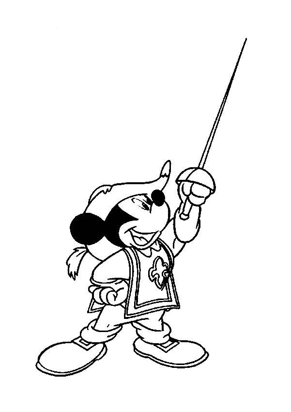 Mickey As Musketeer Disney E1d5 Coloring Page