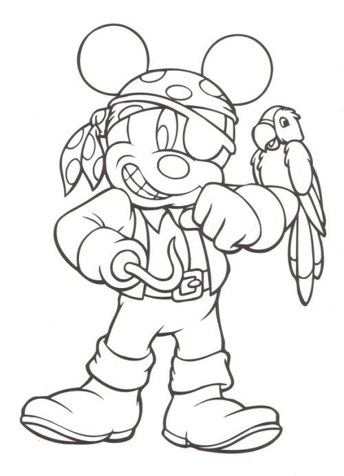 Mickey As Pirate Disney 9968 Coloring Page