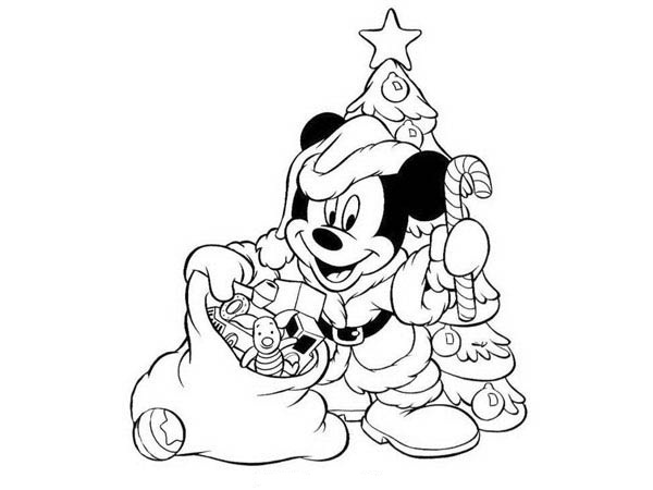 Mickey As Santa Disney Coloring Page