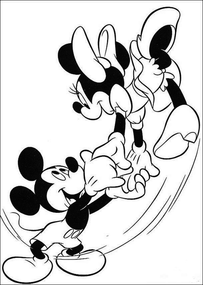 Mickey Dancing With Minnie Disney D489 Coloring Page