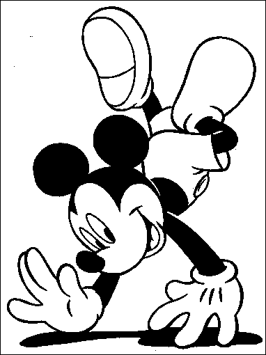 Mickey Doing Salto Disney Coloring Page