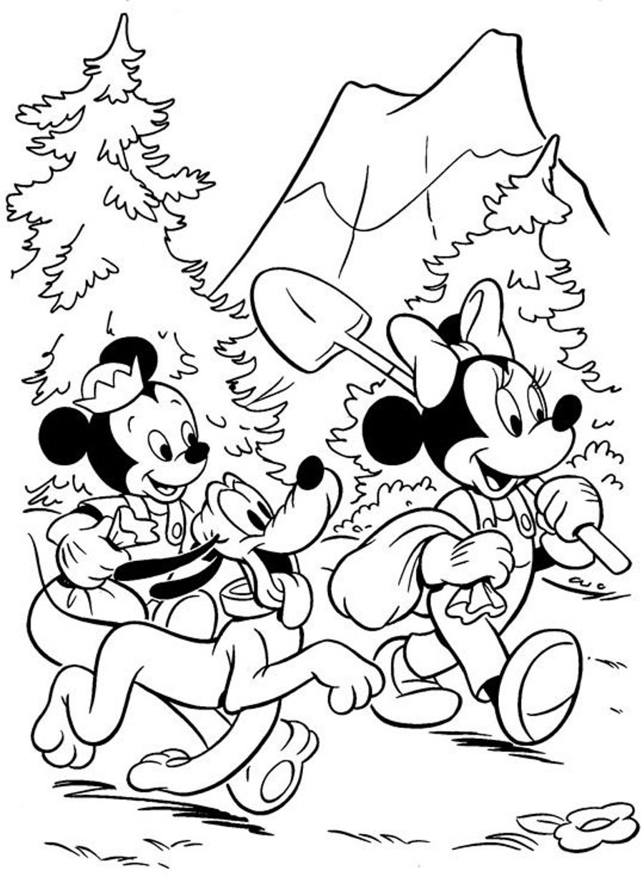 Mickey Family And Pluto S5960 Coloring Page