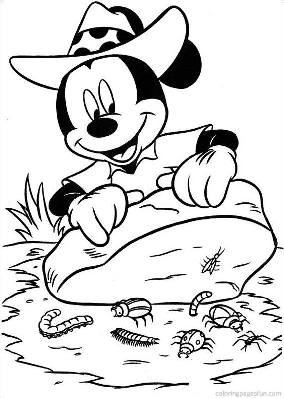 Mickey Found Insects Disney Ebce Coloring Page