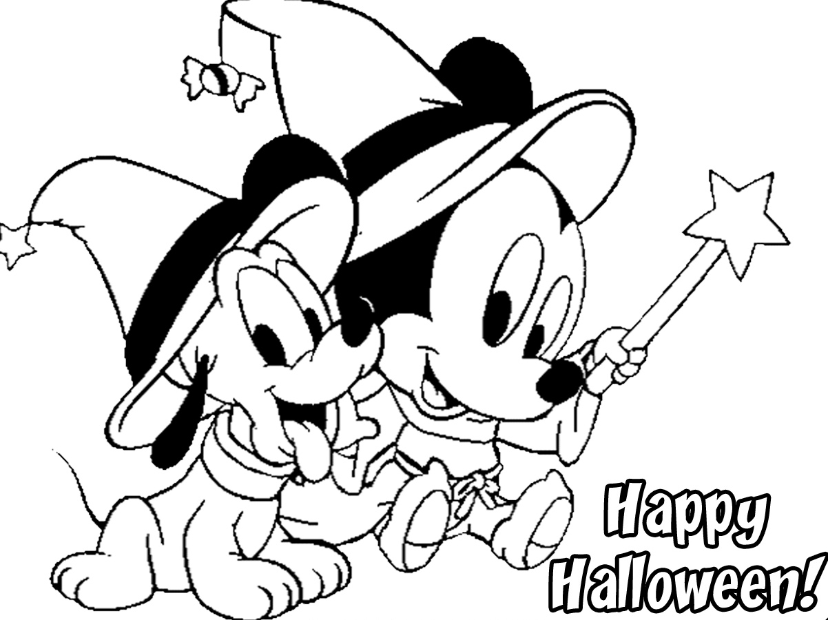 Mickey Free Halloween Disney Coloring Page