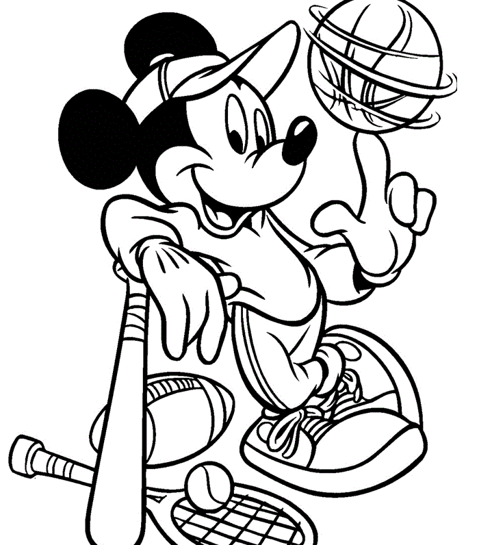 Mickey Good At Sports Disney 74fe Coloring Page