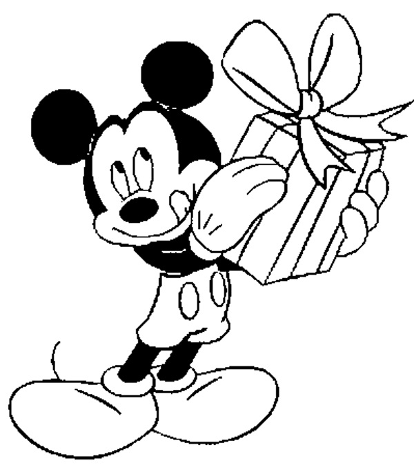 Mickey Got A Present Disney 132a Coloring Page