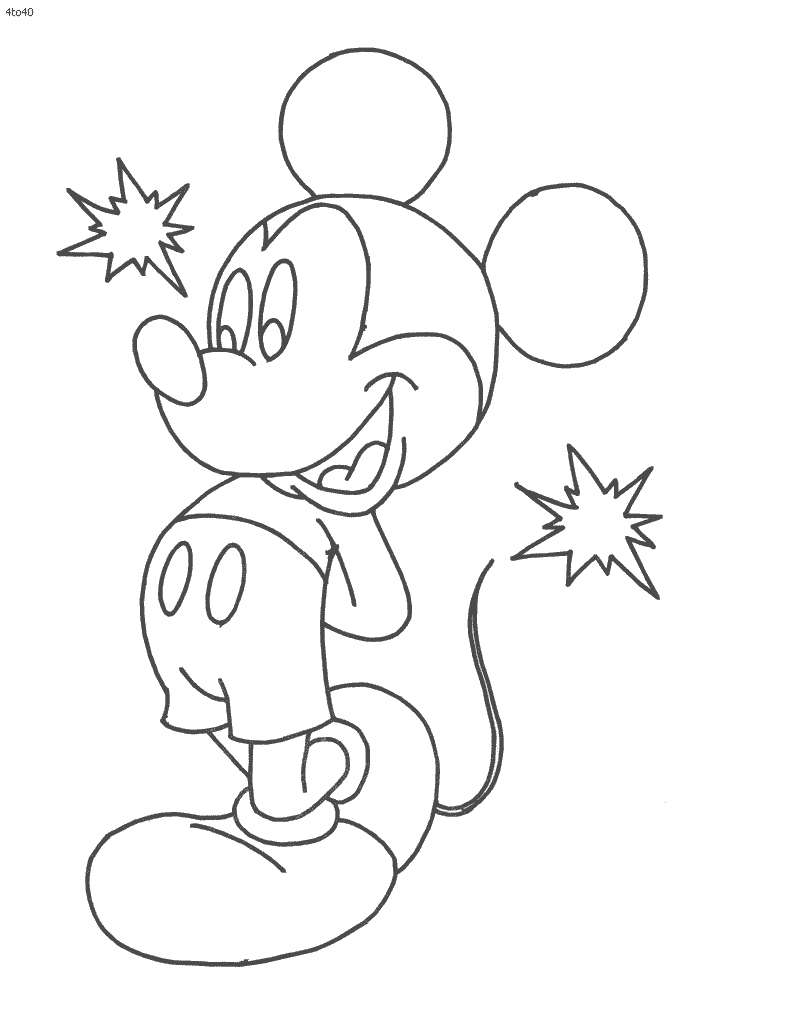 Mickey Got Flash Light Disney 0714 Coloring Page
