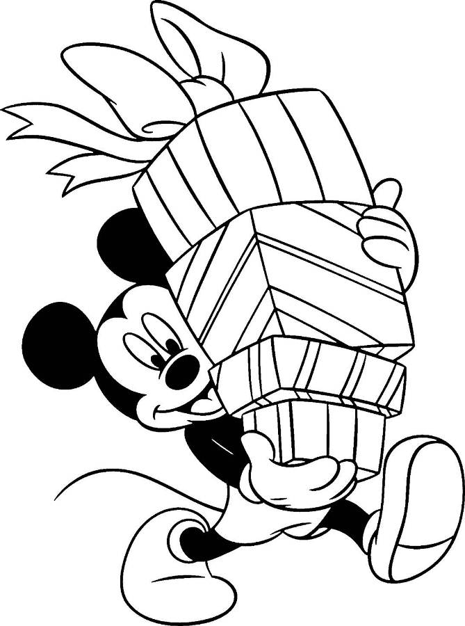 Mickey Has Lots Of Presents Disney F257 Coloring Page