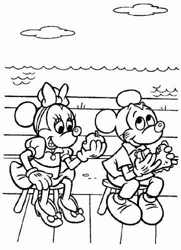 Mickey Having Sandwich Disney 2b97 Coloring Page