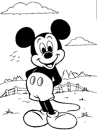 Mickey In A Farm Disney Coloring Page