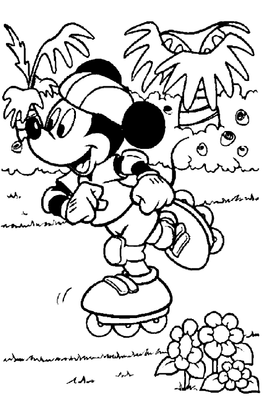Mickey In A Park Disney Coloring Page