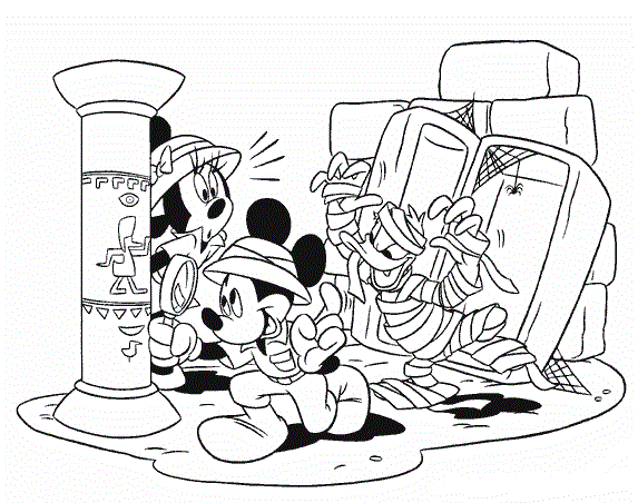 Mickey In Egypt Disney Coloring Page