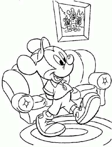 Mickey In Living Room Disney D0d0 Coloring Page