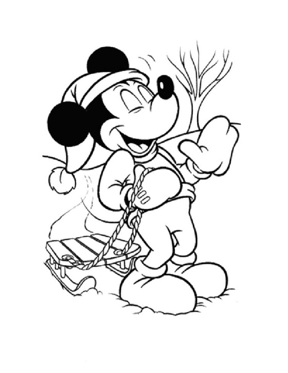 Mickey On Snow Disney 30e5 Coloring Page