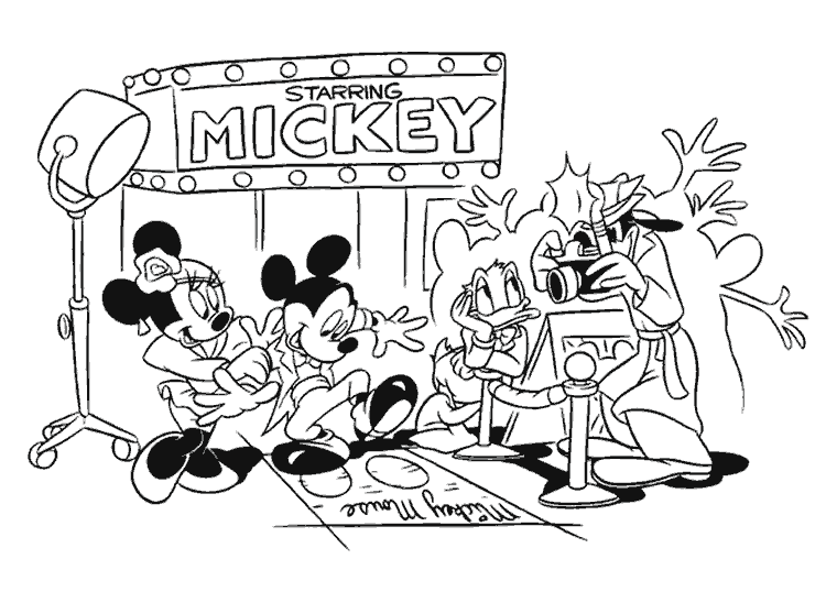 Mickey On Walk Of Fame Disney Coloring Page
