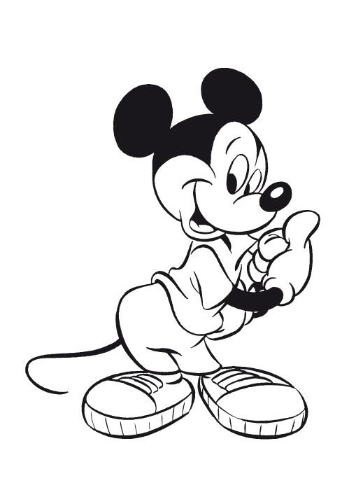 Mickey Saying Okay Disney Coloring Page