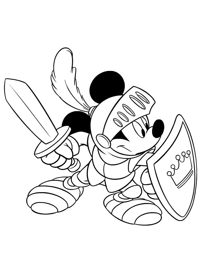 Mickey The Knight Disney 0e4e Coloring Page