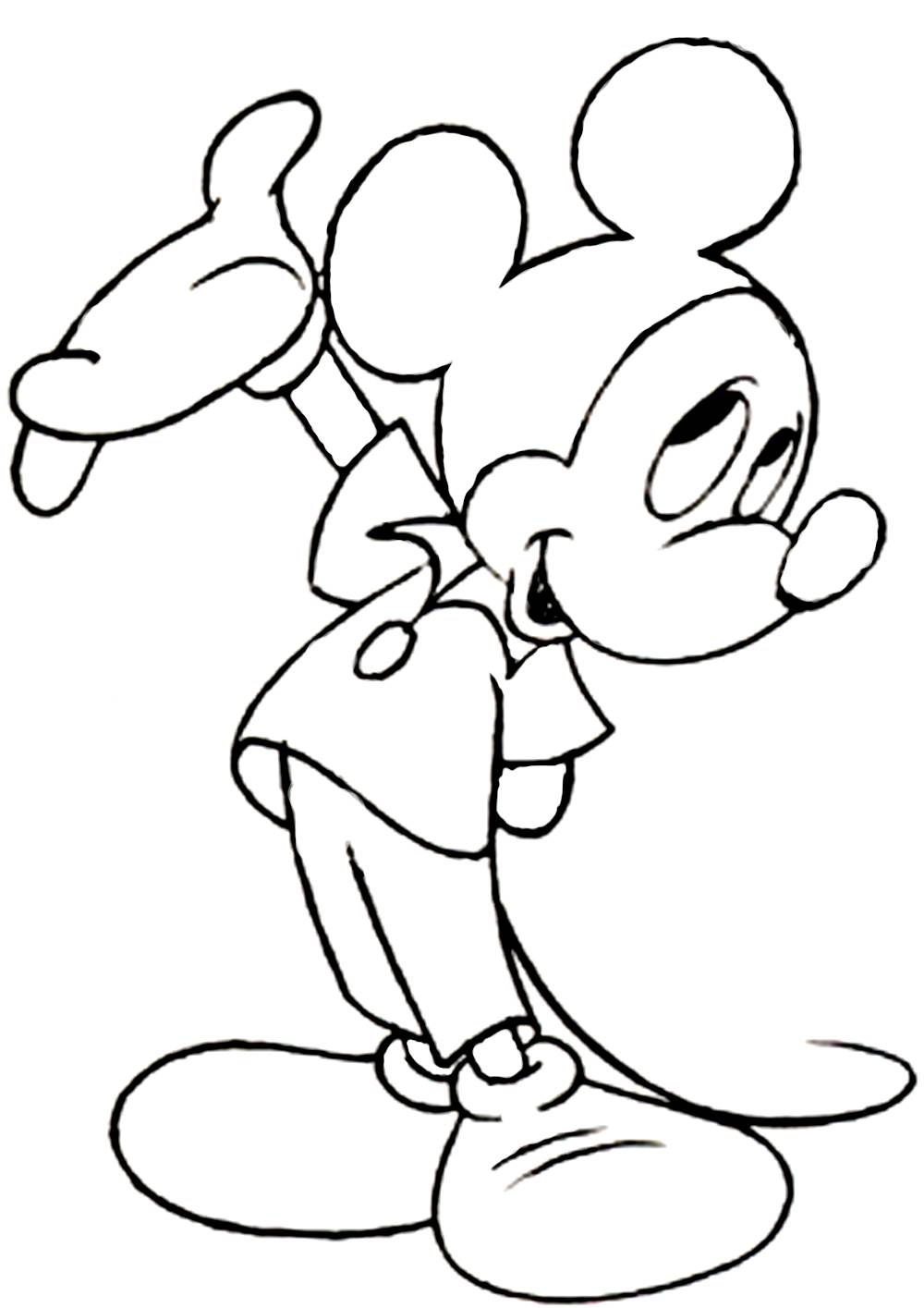 Mickey The Mouse Free Disney 7a16 Coloring Page