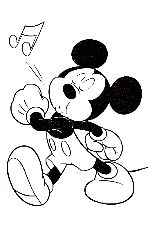 Mickey Whistling Disney Coloring Page