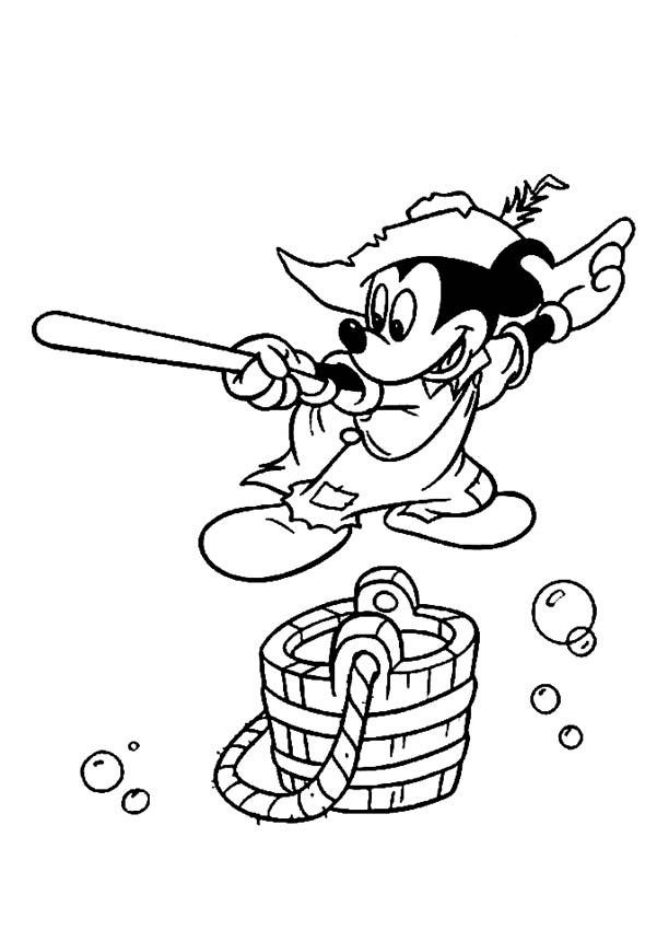 Mickey With Wooden Sword Disney 1754 Coloring Page