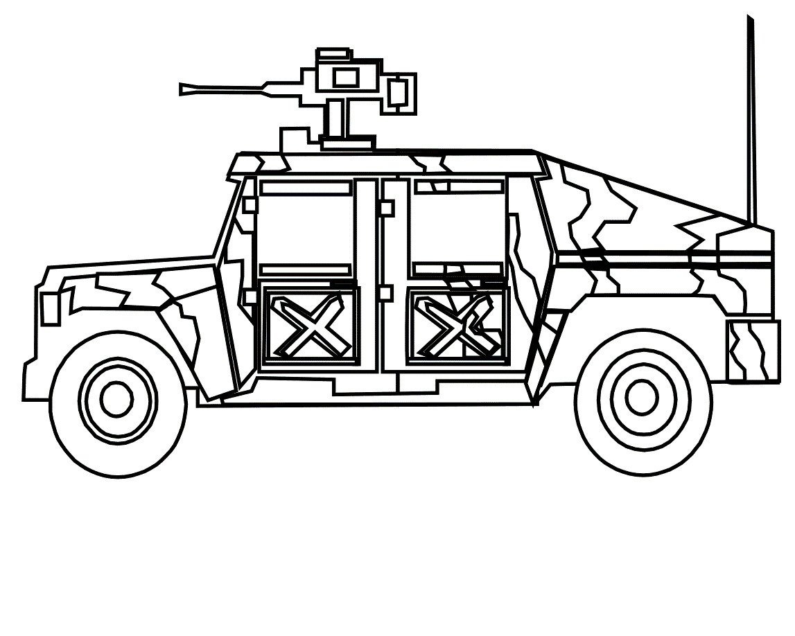 Military Car Coloring Page