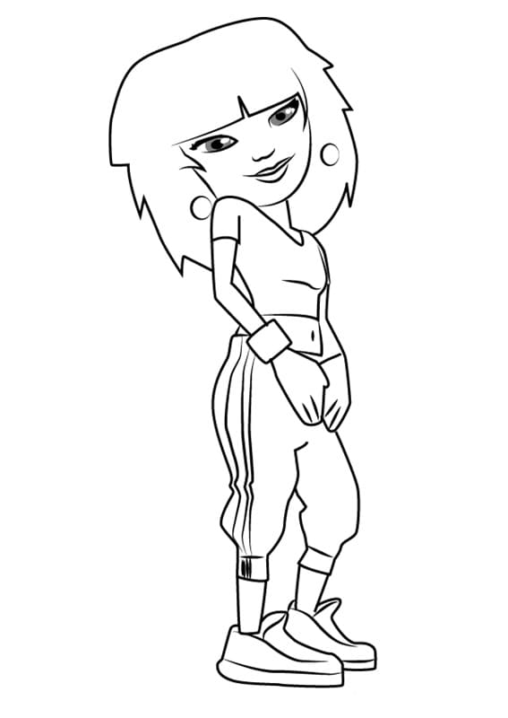 Mina from Subway Surfers Coloring Page